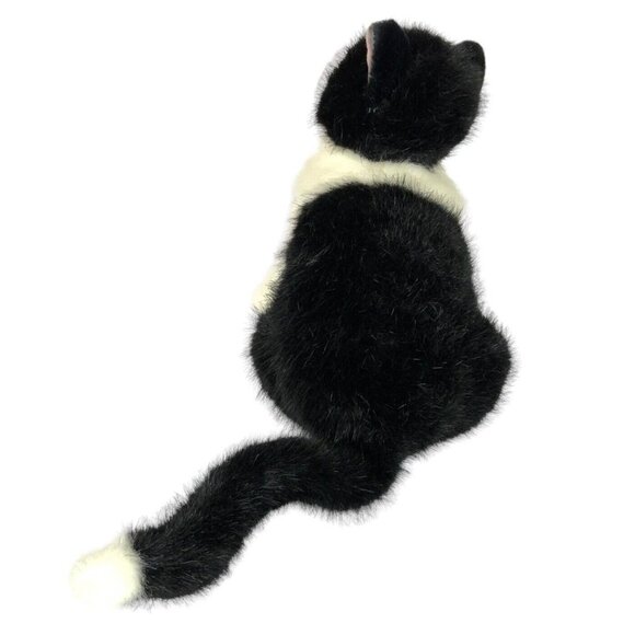 Russ Berrie Checkers Cat Plush Black White Stuffed Animal 10 inch Vintage Kitty - Picture 6 of 9